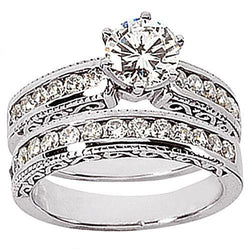 4 Karaat uit de aarde gewonnen Diamanten Verlovingsring Set