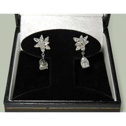 4 karaat Peervorm Marquise Echt Diamant Dangle Hangende Oorbellen