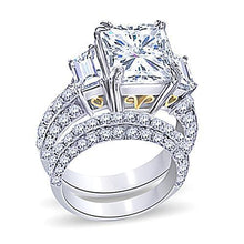 Afbeelding in Gallery-weergave laden, 5 Karaat Princess Center Diamant Ring Met Band Set Two Tone 14K - harrychadent.nl
