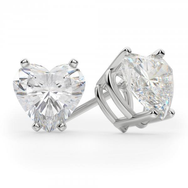 5 ct Diamond Stud Earring Heart Cut Klassiek fijn wit goud 14K - harrychadent.nl