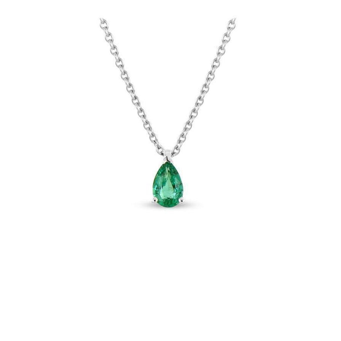 5 ct Solitaire groene smaragd WG 14K hanger ketting met ketting - harrychadent.nl