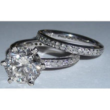 Afbeelding in Gallery-weergave laden, 5 karaat diamanten verlovingsring en band set wit goud 14K - harrychadent.nl
