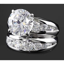 Afbeelding in Gallery-weergave laden, 5 karaat diamanten verlovingsring set rond wit goud 14K - harrychadent.nl
