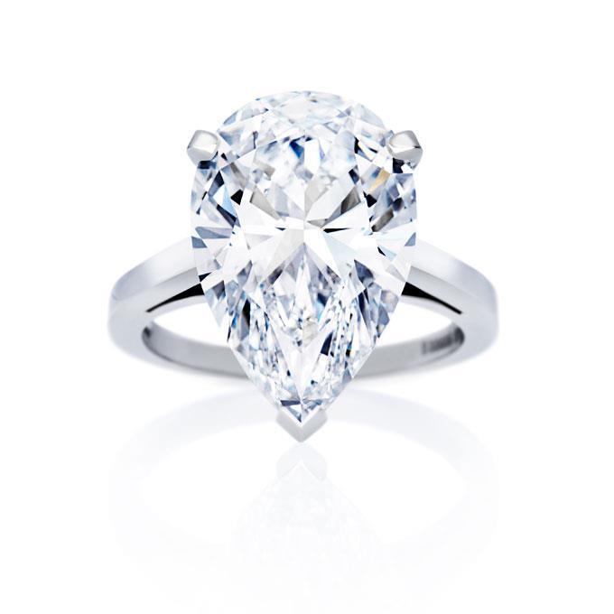 5 karaat peer geslepen Solitaire diamanten ring wit goud fijne sieraden - harrychadent.nl