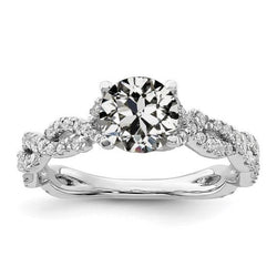 5 karaat ronde oude mijn geslepen diamanten ring Prong Infinity stijl sieraden