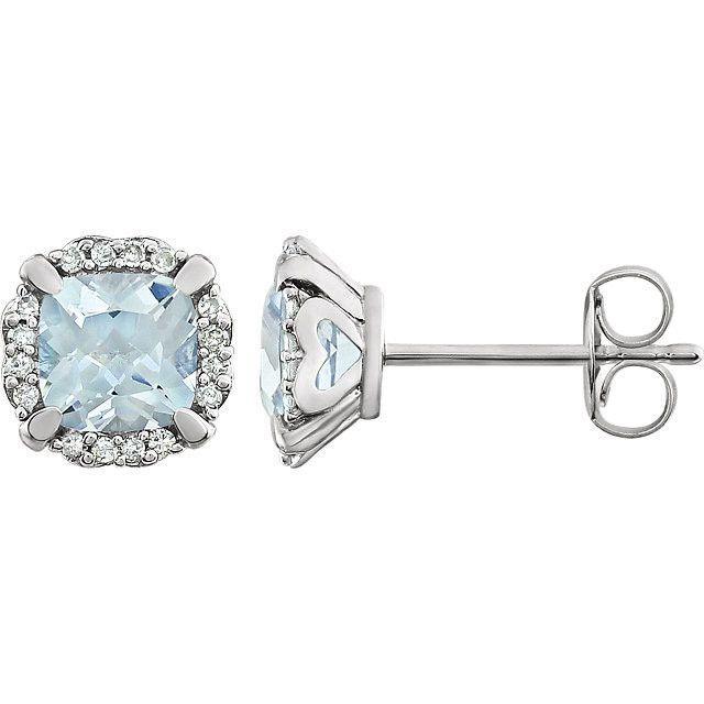 5,20 ct aquamarijn en diamanten studs wit goud 14k - harrychadent.nl