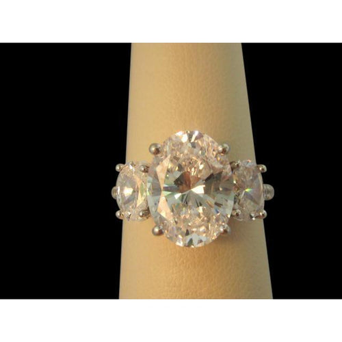 5,25 ct. Ovale diamanten verlovingsring met drie stenen Nieuw - harrychadent.nl