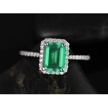 Afbeelding in Gallery-weergave laden, 5,45 karaat groene smaragd geslepen smaragd met diamanten trouwring 14K - harrychadent.nl

