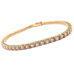 5,5 ct 14k geelgouden ronde geslepen diamanten tennisarmband dame