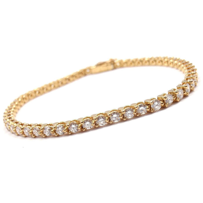 5,5 ct 14k geelgouden ronde geslepen diamanten tennisarmband dame - harrychadent.nl