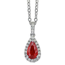 Afbeelding in Gallery-weergave laden, 5,50 ct. Robijn met diamanten hanger ketting wit goud 14K - harrychadent.nl
