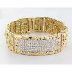 5,50 karaat kleine ronde geslepen diamanten herenarmband goudgeel 14K