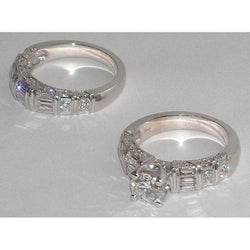 5.01 karaat diamanten bruids juwelen verlovingsset ring en band