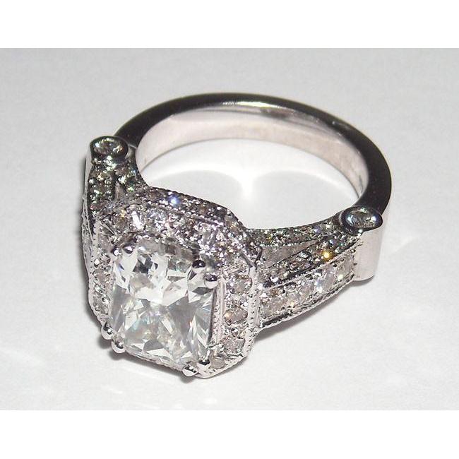 5.01 karaat stralende geslepen sieraden diamanten mooie Halo verlovingsring - harrychadent.nl