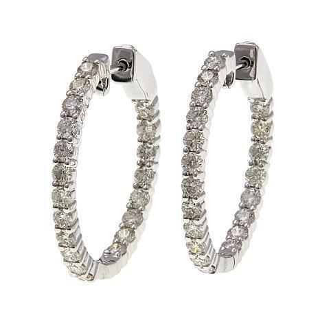 5,20 ct Sprankelende Echt Diamanten Dames Hoepel Oorbellen 14K Wit Goud - harrychadent.nl