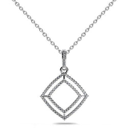 8.60 Ct Rond Geslepen Echte Natuurlijke uit de aarde gewonnen Diamanten Shadow Box Hanger Ketting Witgoud 14K