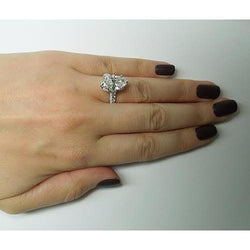5 Karaat Ovale en Ronde uit de aarde gewonnen Diamanten Ring met Accentjuwelen