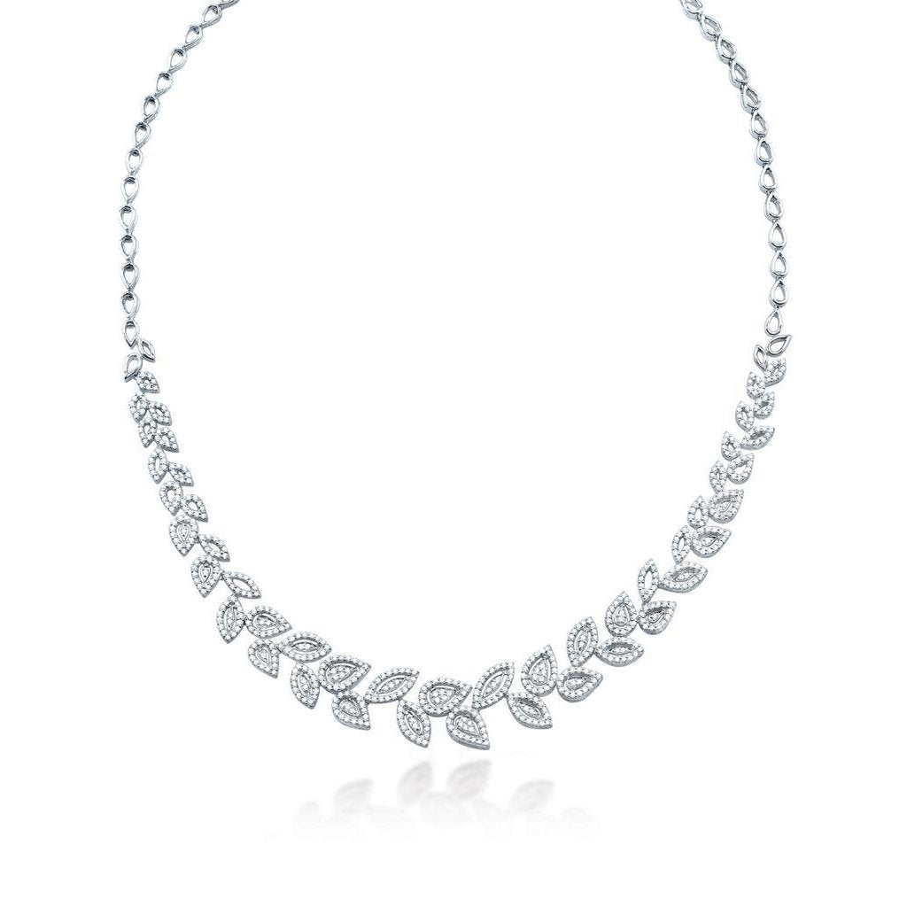 5 Karaat Ronde Echt Diamanten Dames Mooie Ketting Massief Gouden Sieraden