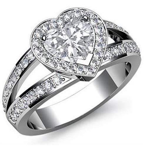 6 Karaat Hart Diamanten Ring
