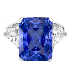 Natuurlijke Echte (Niet Labgekweekt) 6 Karaat Radiant Saffier Steen Ring
