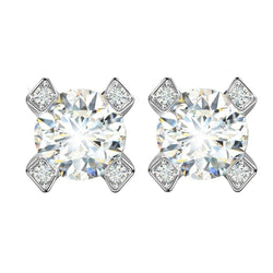 6 karaat grote ronde diamanten oorknopjes sprankelend