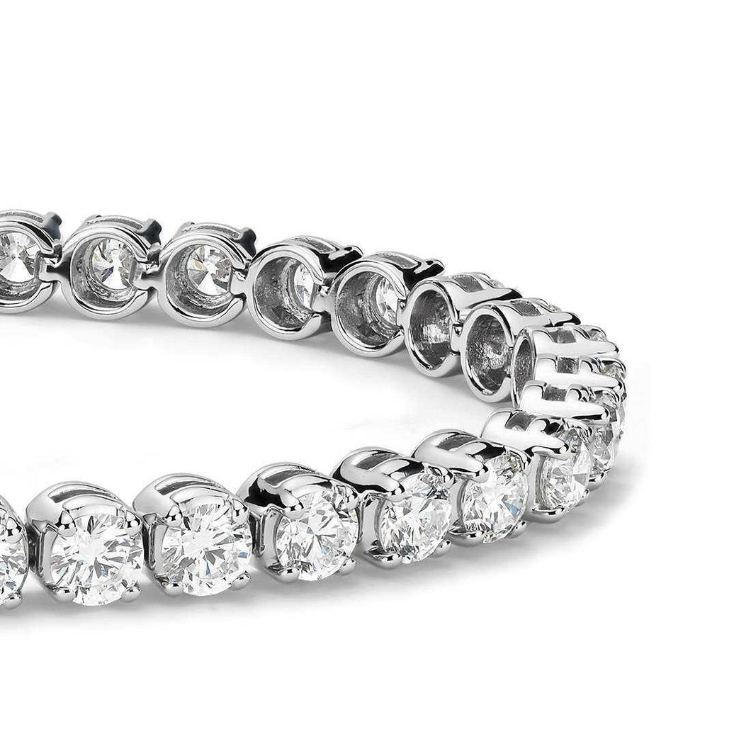 6 karaat ronde fonkelende diamanten armband wit goud 14K - harrychadent.nl