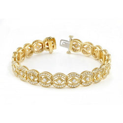 6.05 Karaat Natuurlijke Diamant Vintage Look Tennisarmband Geelgoud