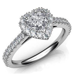 6.25 Karaat Hartgeslepen Met Accent Natuurlijke uit de aarde gewonnen Diamanten Ring Halo Sieraden Sprankelend