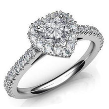 Afbeelding in Gallery-weergave laden, 6.25 Caraat Hart Geslepen met Accent Echt Diamanten Ring Halo Sieraden Sprankelend - harrychadent.nl
