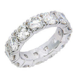 6.50 ct Ronde Griffen Set Echt Diamanten Eeuwigheid Band Vrouwen Gouden Sieraden