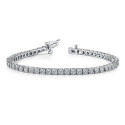6.60 Karaat Prong Set Echt Diamanten Dames Tennisarmband 14k Goud Wit