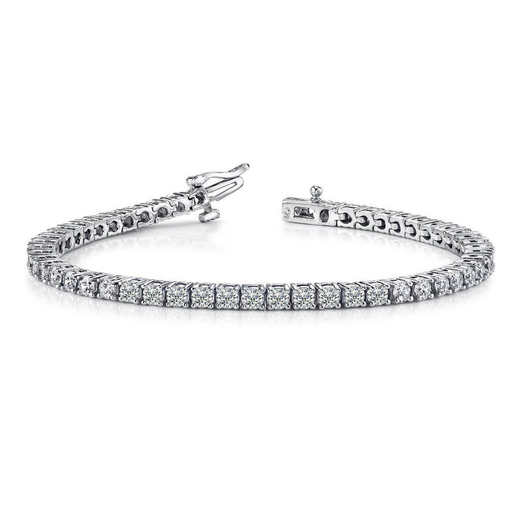 6.60 Karaat Prong Set Echt Diamanten Dames Tennisarmband 14k Goud Wit