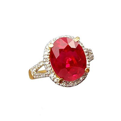 6,50 karaat robijn en diamanten ring fijne sieraden 14K geel goud - harrychadent.nl