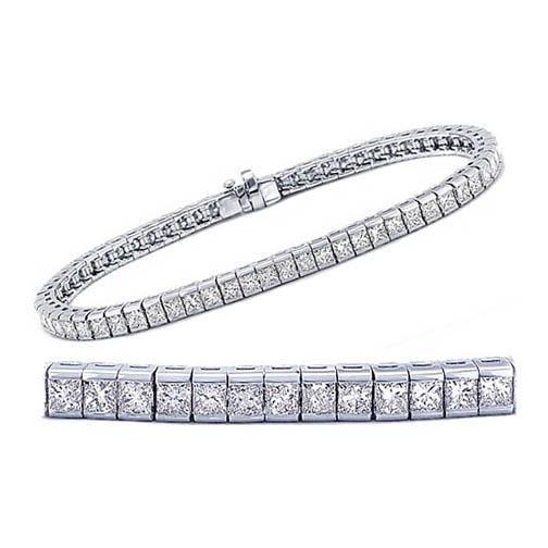 6,80 karaat natuurlijke prinses geslepen diamanten tennisarmband goud 14K - harrychadent.nl