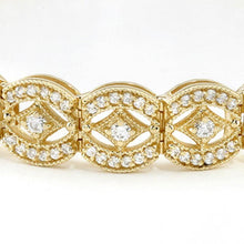 Afbeelding in Gallery-weergave laden, 6.05 karaat diamanten vintage look diamanten tennisarmband geel goud - harrychadent.nl

