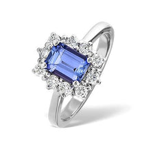 Afbeelding in Gallery-weergave laden, 6.20 karaat tanzaniet en diamanten ring wit goud 14K - harrychadent.nl

