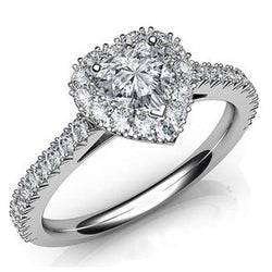 6.25 karaat hart geslepen met accent diamanten ring Halo sieraden sprankelend