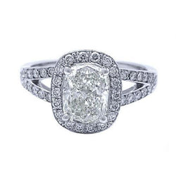6.26 karaats dubbele schacht enorm kussen Halo diamanten ring