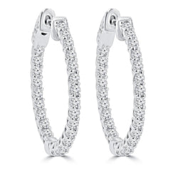 6,40 Karaat F Vvs1 Echt Diamanten Dames Hoop Oorbellen Wit Goud 14K Nieuw