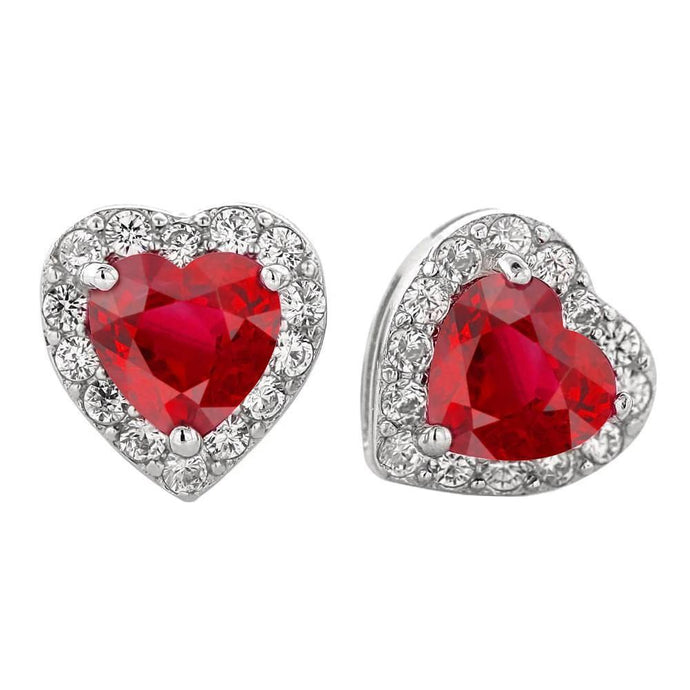 6.50 Ct Robijn Met Diamanten Lady Studs Oorbel Goud Wit 14K - harrychadent.nl