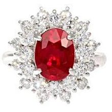 Afbeelding in Gallery-weergave laden, 6.50 ct natuurlijke rode robijn met diamanten ring witgoud - harrychadent.nl

