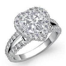 Afbeelding in Gallery-weergave laden, 6.50 karaat prachtige hart geslepen Halo diamanten ring goud 14K - harrychadent.nl
