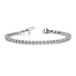 6,75 Karaat Ronde 3-Tanden Set Echt Diamanten Tennisarmband Massief Wit Goud