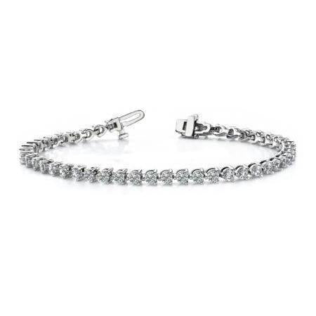 6,75 Karaat Ronde 3-tanden Set Echt Diamanten Tennisarmband Massief Wit Goud - harrychadent.nl