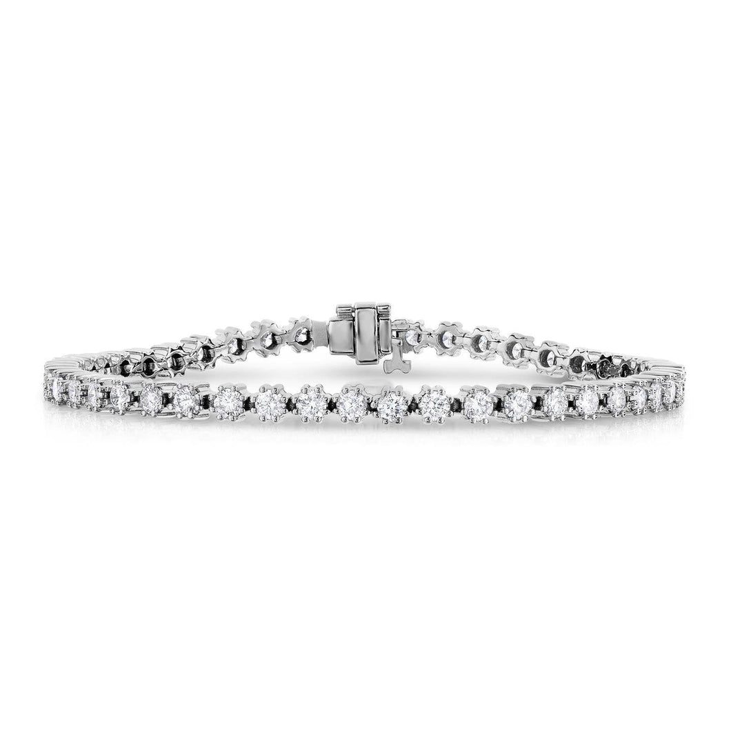 6,75 karaat Natuurlijk Ronde Briljant Geslepen Diamanten Tennisarmband WG 14K - harrychadent.nl