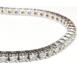 6 Karaat Prong Gezet Rond Briljantslijpsel Natuurlijk uit de a aarde gewonnen Diamanten Tennisarmband Goud
