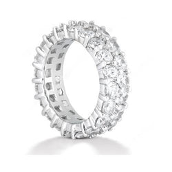6 Karaat Echt Diamanten Dubbele Rij Witgoud Eeuwigheid Trouwring