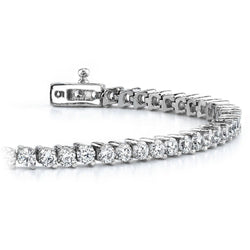 6 Karaat Griffenset Ronde Geslepen Echt Diamanten Tennisarmband Wit Goud 14K