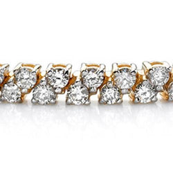 6 Karaat Rond Briljant Natuurlijke Diamanten Tennisarmband Geelgoud