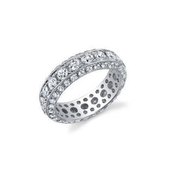 6 Karaat Ronde Geslepen Echt Diamanten Eeuwigheid Trouwring Wit Goud 14K